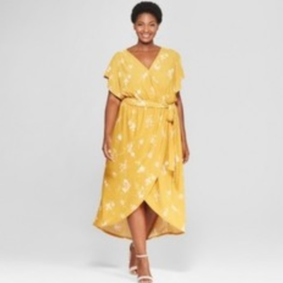 Ava & Viv Dresses Last One Ava Viv Plus Size Yellow Wrap Dress